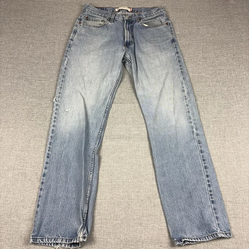 Levi's 505 Jeans Mens 32x32 Light Wash Distressed Regular Straight Denim Y2K